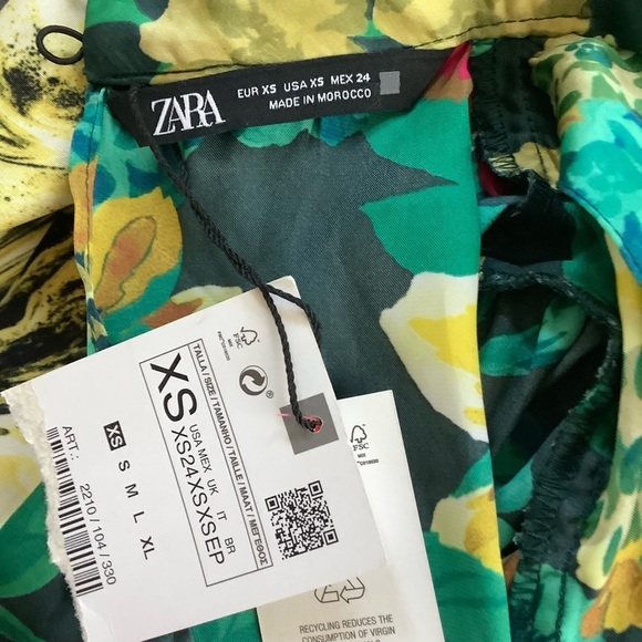 Zara Floral Long Sleeve Dress NWT - Picture 10 of 12